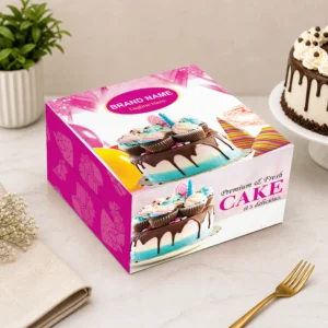 Luxury cake box packaging design template for bakery branding