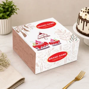 Modern bakery cake box design with premium print style