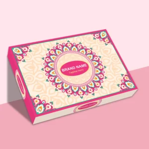 Classic mithai box packaging design for sweet shop branding
