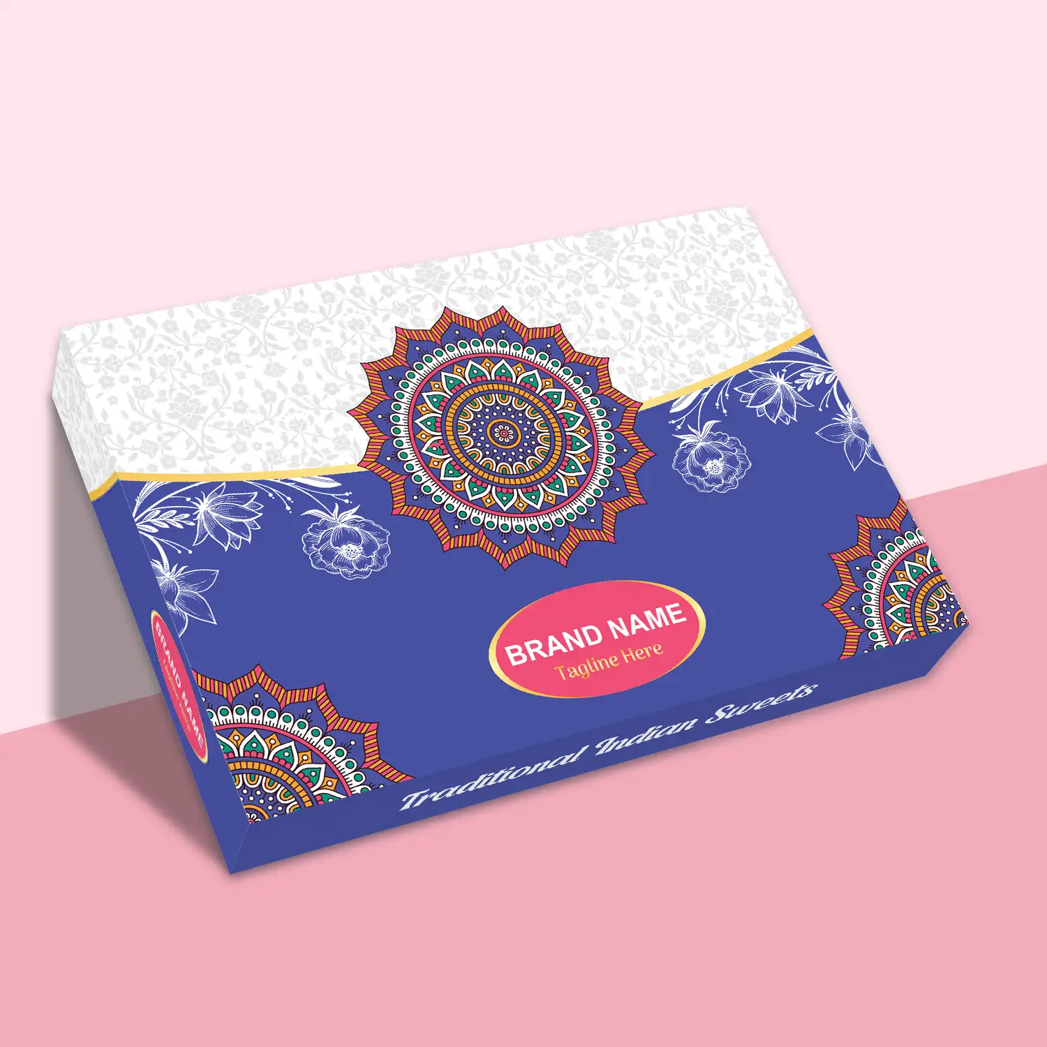 Festive sweet box packaging design for Diwali and gifting