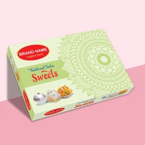 Premium sweet brand packaging box design for Indian mithai products